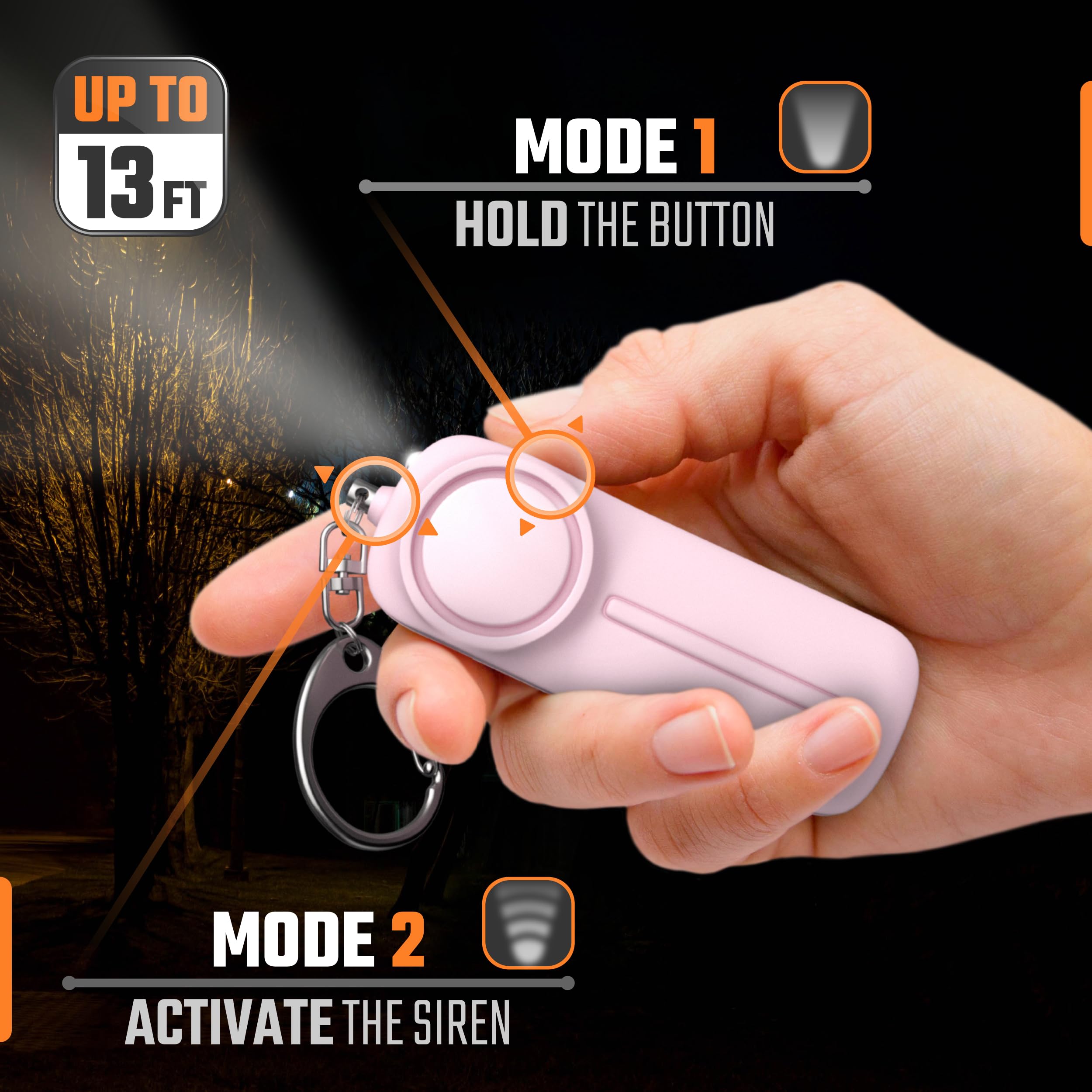 Personal Alarm Keychain for Women Safety – 3 Pack Protection Siren Key Chain Whistle – 130 dB Emergency Panic Alert Device by WETEN