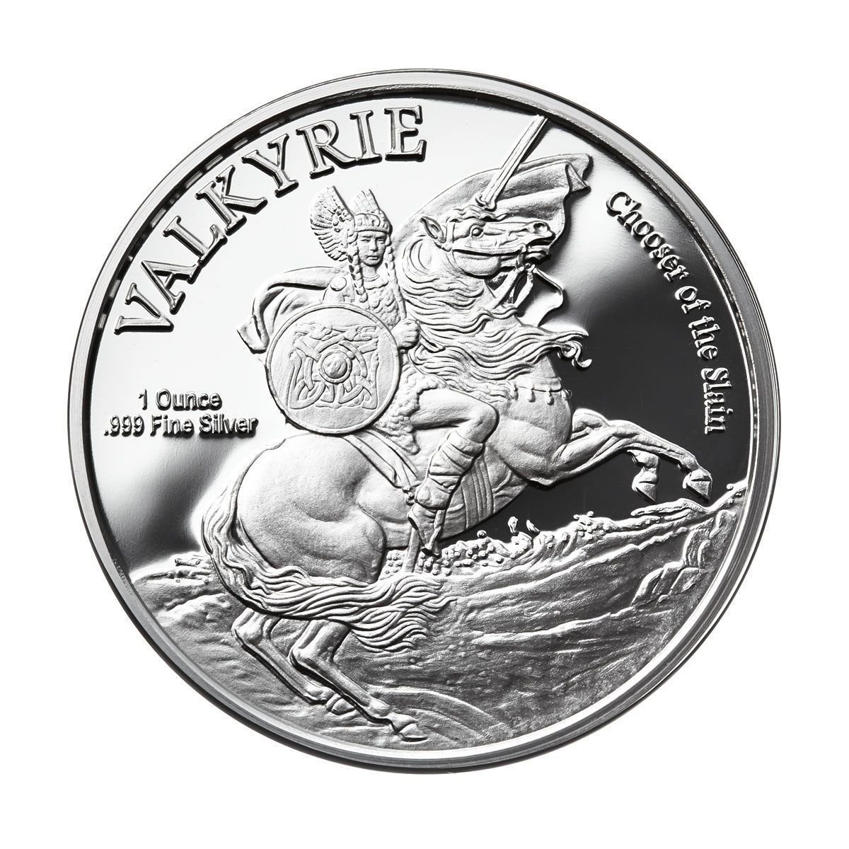 1 OZ HEL PROOF .999 Silver w/ COA VALKYRIE NORSE GODS SERIES 3 VIKING