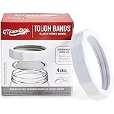 Masontops Tough Band - Wide Mouth Mason Jar Screw Bands - Quality Plastic Replacement Ring Seals & Jar Covers