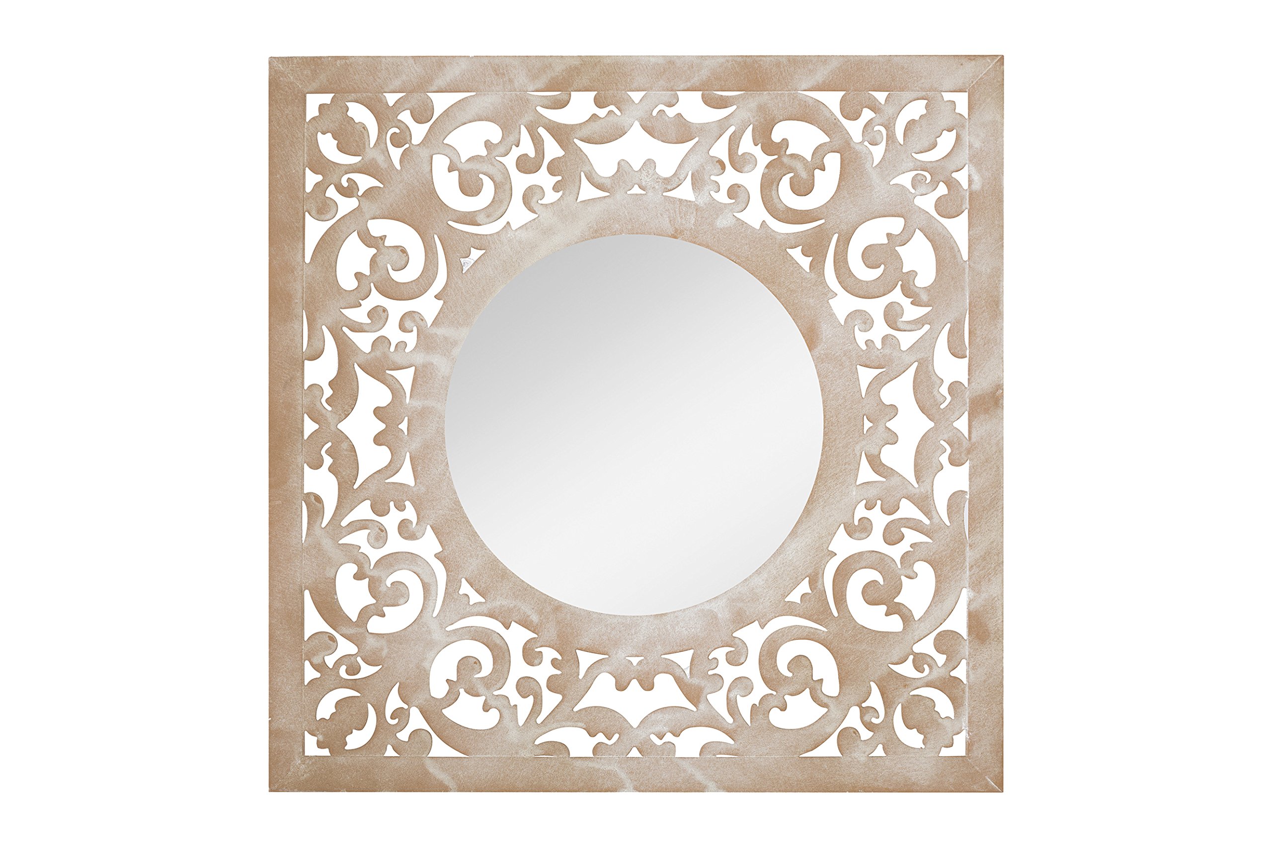 La Hacienda Square Stone Effect Mirror, Beige, 60 x 60 mm — image 1