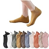 Northern 30 Women's Cotton Ankle Socks - Low Cut, No Show, Non Slip Flat 10 Pairs