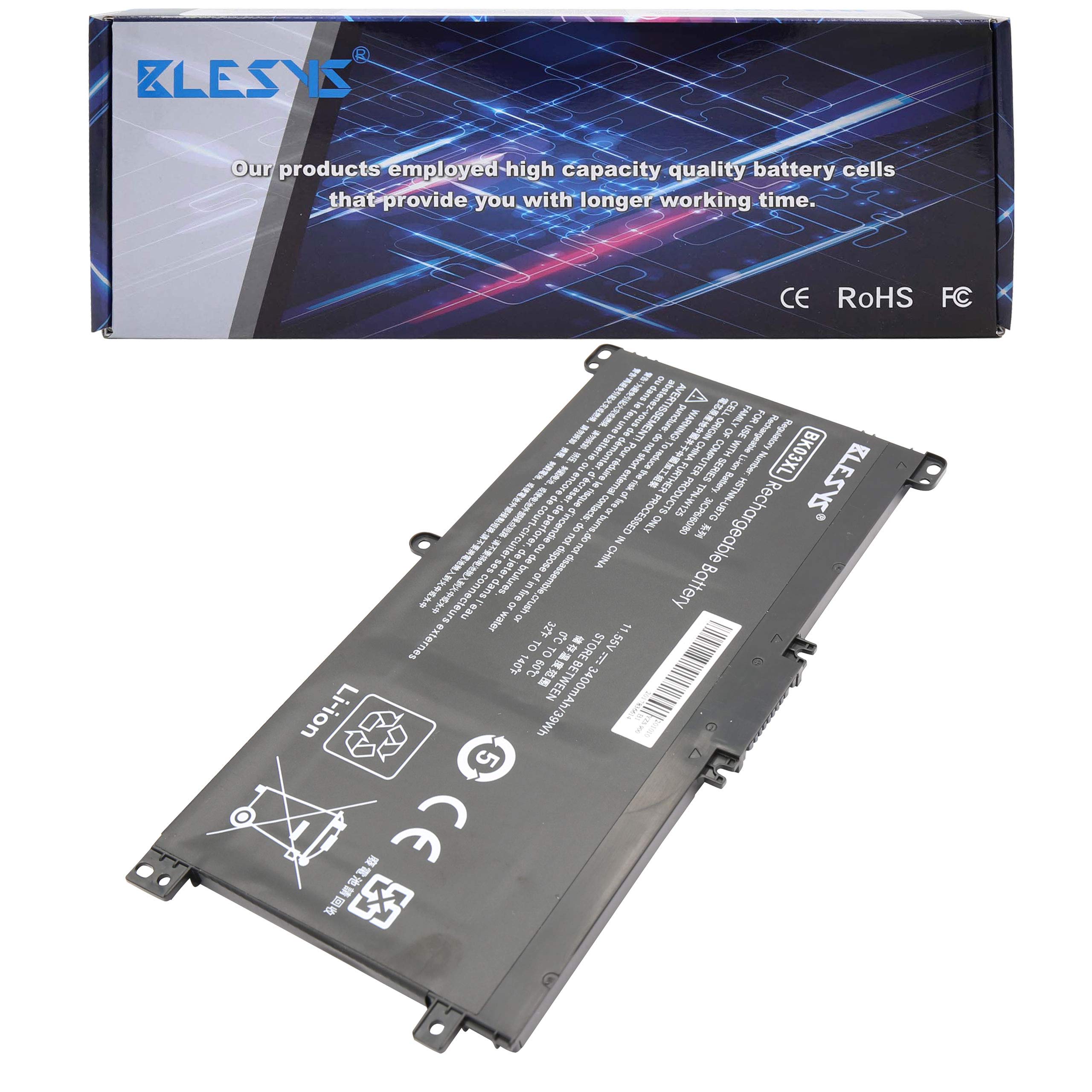 BLESYS BK03XL 916366-421 916366-541 916811-855 HSTNN-LB7S HSTNN-UB7G Laptop Battery for HP Pavilion x360 14 14M 14-BA000 14M-BA000 Series 11.55V 3400mAh