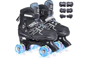 CELETOY Kids Roller Skates, Adjustable Size Girl Roller Skates for Kids Beginner, Toddlers Roller Skate with 8 Light Up Wheels, Outdoor Roller Skating for Boys, Girls, Skating Shoes for Ages 3-12