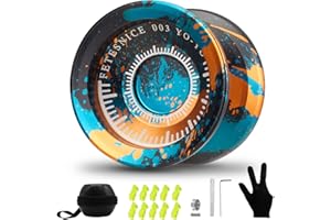 FETESNICE Yoyo Professional for Kids Yo Yo Metal Yoyo Unresponsive/Responsive Dual Purpose Yoyos- Trick with Bag, Removal Bearing Tool,Glove,10 Yo-Yo Strings and Bearing Kit(Orange Black)