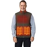 ORORO [Upgraded] Men's 4-Zone Heated Fleece Vest with Heated Collar, Lightweight Heating Vest with Battery