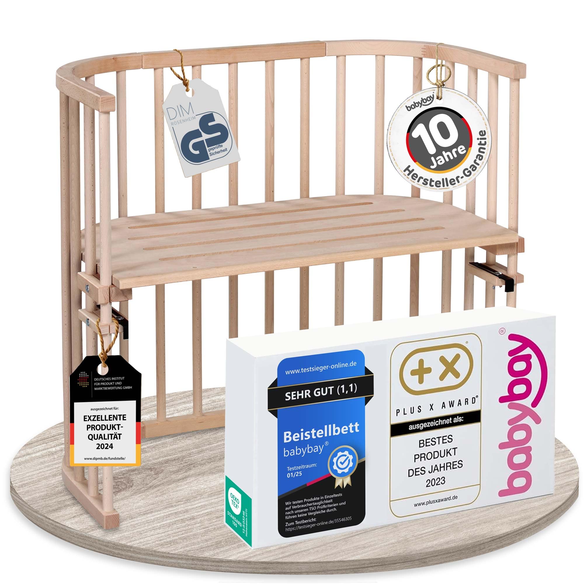 Babybay Original bedside sleeper Cot, Natural Untreated