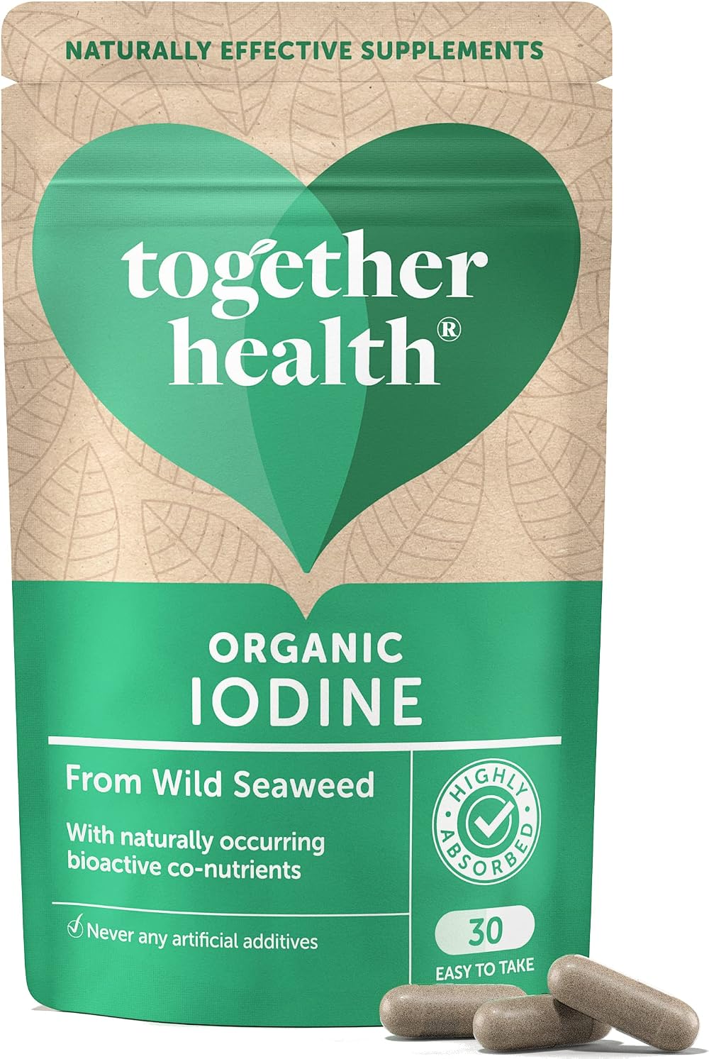 Together Organic Seaweed Iodine Supplement 3x90 Vegecaps UK Made