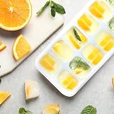 Keplin 2pk Silicone Ice Cube Trays with Non-Spill Lids Yellow view 6