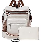 Shrrie Backpack Purse for Women Leather Backpack Fashion Designer Travel Backpack Convertible Shoulder Bag for College Work