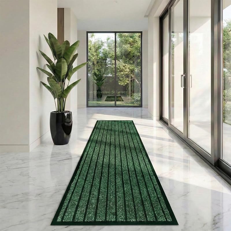 Cozy Haven Green Rubber Runner Rug 60x180 cm Indoor Outdoor Non Slip Dirt