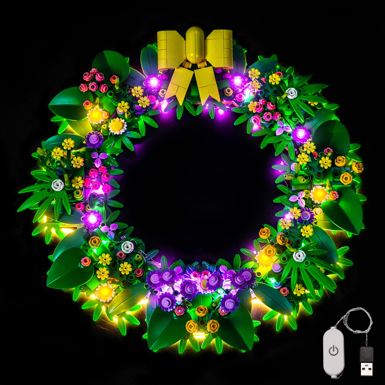 Light Kit Compatible with Lego 40957 Spring Wreath (No Model), Decoration Lighting Set Compatible with Lego Spring Wreath Building Blocks Model