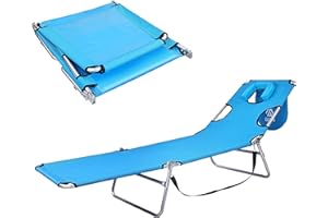 Elevon Foldable Lightweight Face Down Tanning Chaise Lounge Chair with Face and Arm Holes