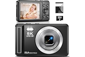 Digital Camera, 5K Digital Cameras for Photography, 72MP Vlogging Camera with 2.8" Screen, 16X Zoom UHD Autofocus Video Camar