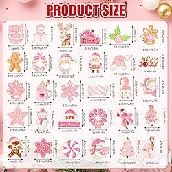 SANNIX 60Pcs Pink Christmas Pins, Christmas Lapel