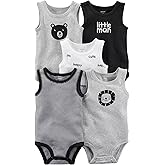 Carter's Baby Boys' 5-Pack Tank Top Original Bodysuits (Little Man)