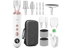 Litbear Electric Nail Drill File Set, 15 Speed Professional Nail Grinder for Thick Toenails, Cordless Pedicure Manicure Tool Callus Remover for Women Men Senior Hand Feet Care, Home Salon Use (White)