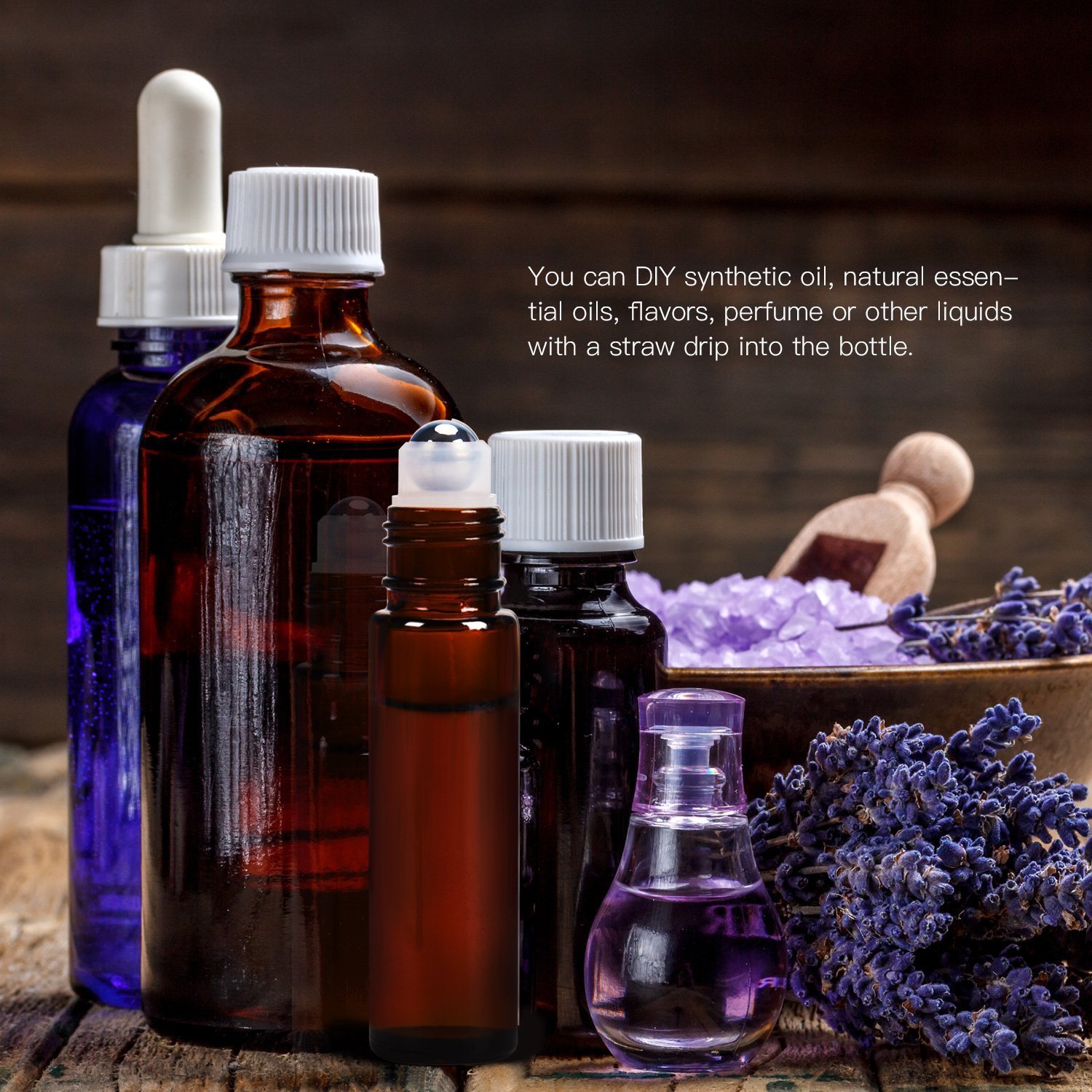 ULG Essential Oil Roller Bottles 10ml Empty Bottles with Stainless Steel Roller Balls