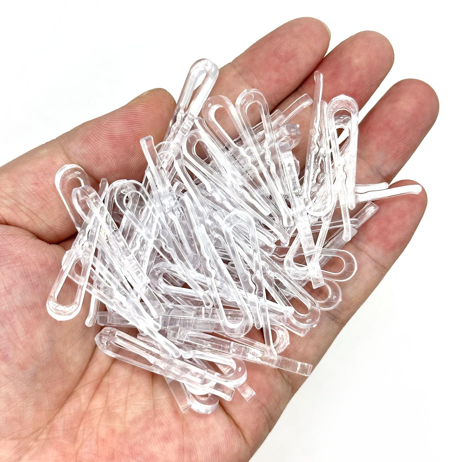 Photo 1 of 100 Pcs Clear Plastic Clips, Alligator Clips for Crafts,1.5 Inch Transparent Fabric Clothespins