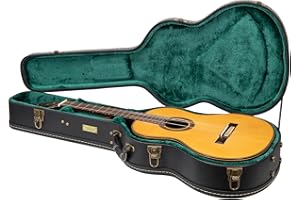 Crossrock Wooden Guitar Case -Fits 4/4 Classical Nylon String Guitars- Vintage Hardware, Sponge Lining, Metal Feet, Storage S