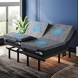 Pipishell Adjustable Bed Frame and Memory Foam Mattress Set (14" Mattress + Adjustable Bed Frame with Massage, Split King)