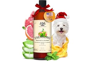 GERRARD LARRIETT AROMATHERAPY PET CARE Dog Shampoo and Conditioner Energizing Grapefruit & Spearmint 16 Oz Dog Shampoo Itchy Skin Relief Aromatherapy Dog Shampoo for Smelly Dogs with Aloe Vera & Oatmeal Shampoo for Dogs by Gerrard Larriett