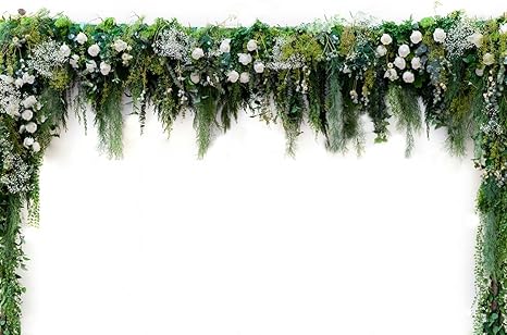 Romantico Verde Natural Flores Boda Decoracion Telon De Fondo Blanco Flores Plantas Puerta Digital Fotografia Estudio De Fondo Etapa Escena Props 9 6 Ft Amazon Es Electronica