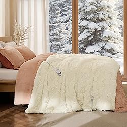 Bedsure Faux Fur Heated Blanket Twin Size, Fast