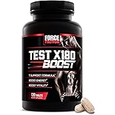 Force Factor Test X180 Boost, 9-in-1 T Support for Men with D-Aspartic Acid, Boron, Fenugreek, Tribulus Terrestris & zumXR to Help Boost Energy, Vitality & Performance, 120 Tablets