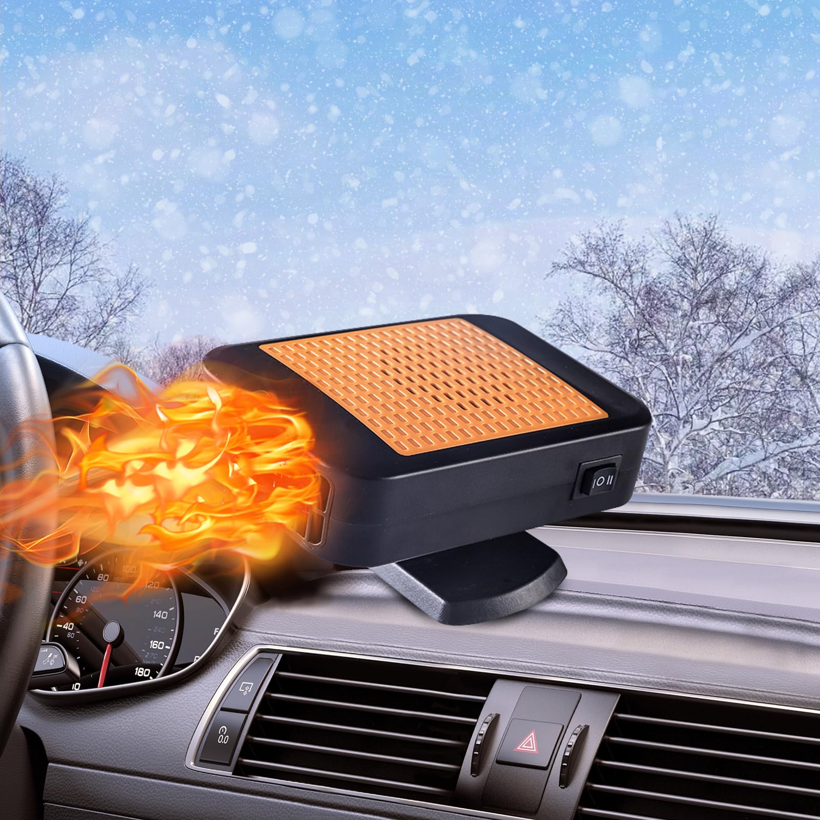 Photo 1 of 12V 150W Portable Car Heater Fast Demisting Defroster, Automobile Car Heater Can Heat Rapidly inwith Heating Cooling Air Purify, 360Degree Rotary Defroster Portable Car Heater (FF-5)