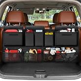 Trunk Organizer for SUV, Car Organizers and Backseat Hanging Storage,Black | Large Capacity Organizers Backseat Hanging Storage Bag with 10 Pockets,Waterproof Car Interior Accessories for SUV Truck MPV