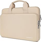 DOMISO 17 inch Laptop Sleeve Protective Case Cover Compatible with 17-17.3 inch HP Dell ASUS Lenovo Chromebook,Waterproof Computer Cases Bag with Handle,Beige