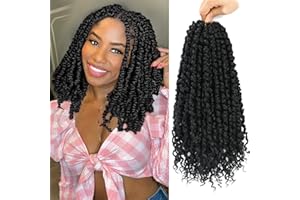 POFWORLD 9 Pack Passion Twist Crochet Hair 10 Inch Pre-twisted Passion Twist Hair Pre Looped Boho Crochet Braids Hair for Women Girls and Kids (10Inch,1B)