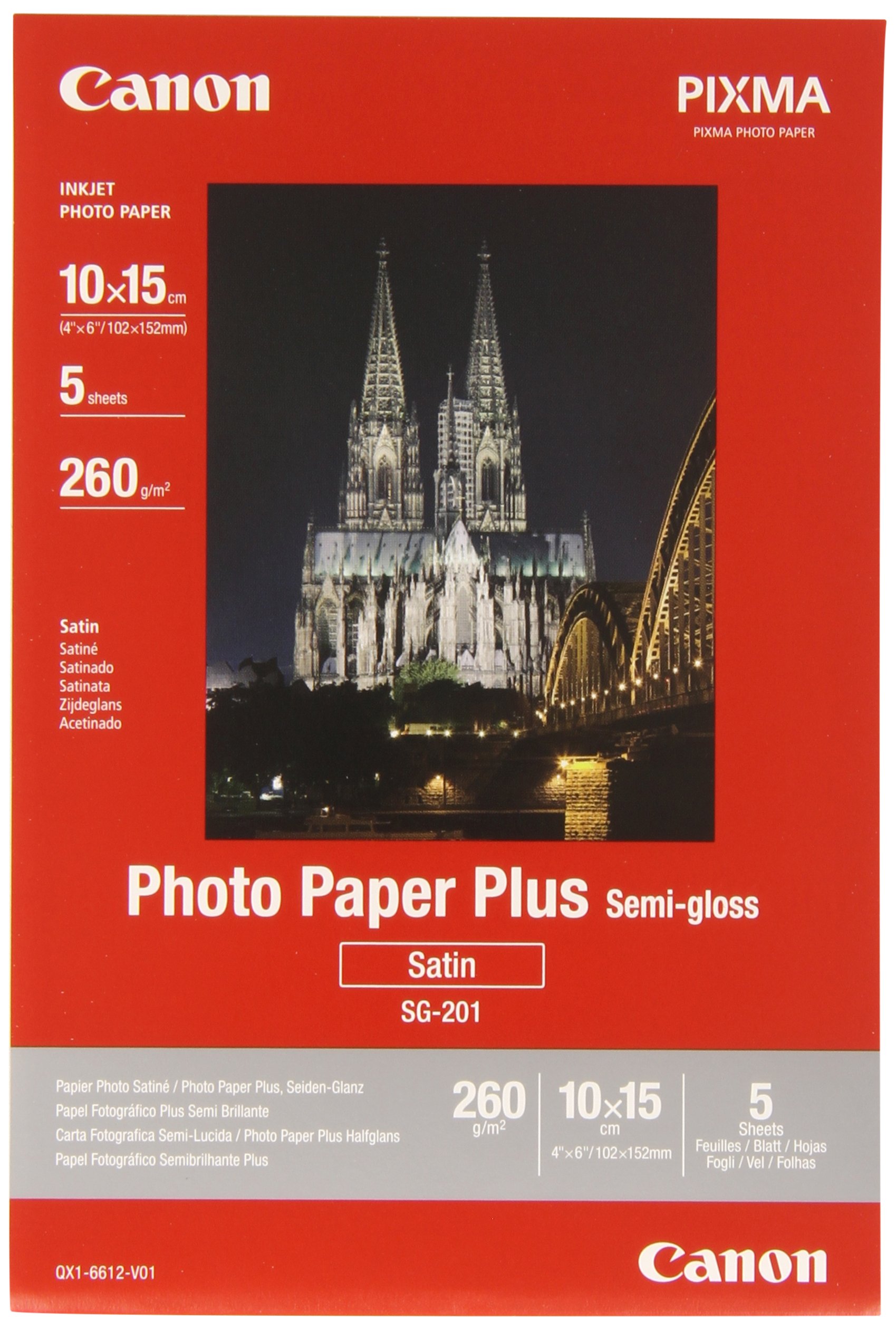 Canon 10 x 15 cm Semi Gloss Photo Paper (Pack of 5)
