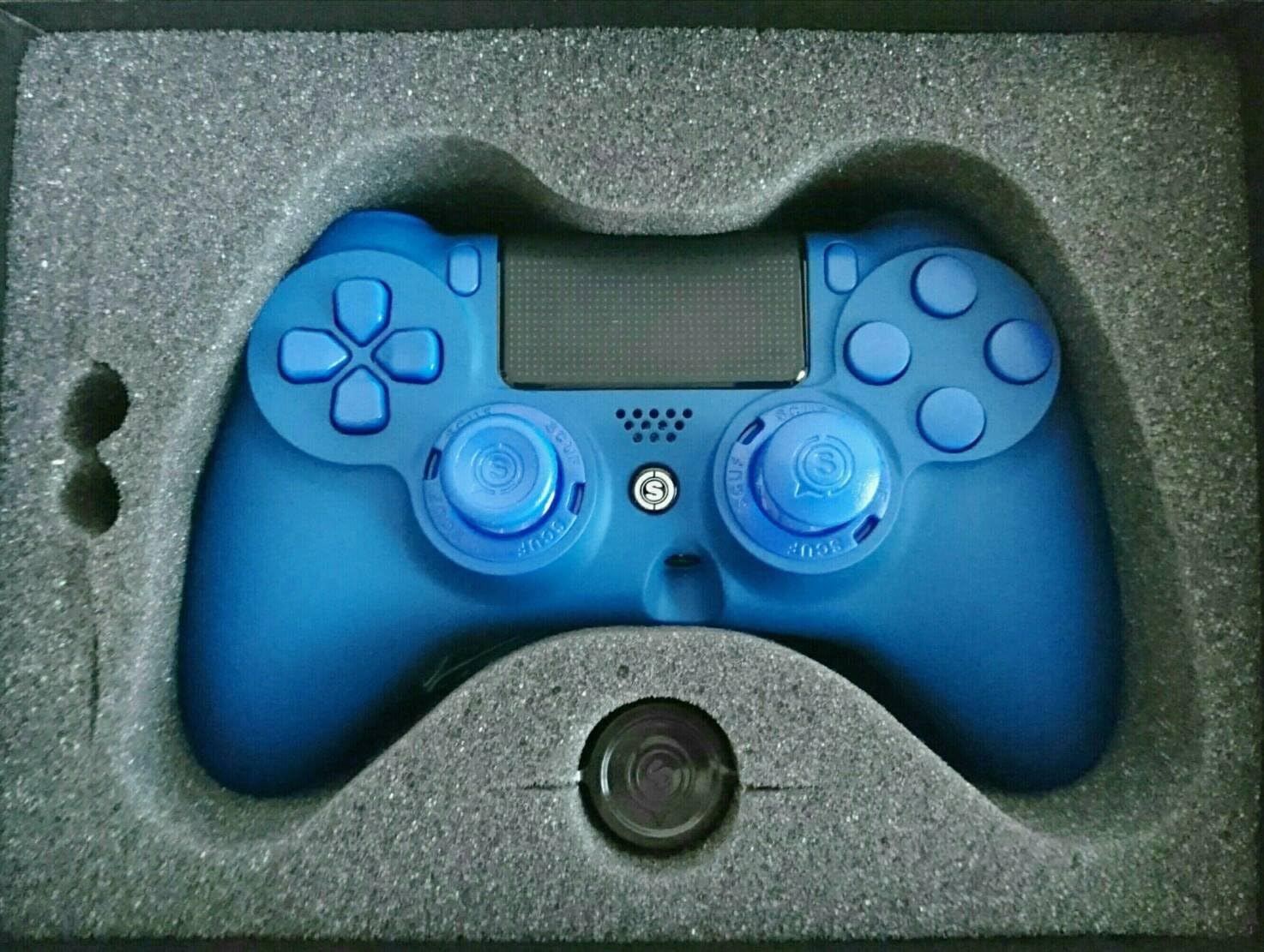 Amazon スカフ インパクト Scuf Impact Emr付 トリガーシステム機能付 ミリタリーグレードグリップ L凹型 R凸長 Ps4対応コントローラー 青 並行輸入品 ゲーム