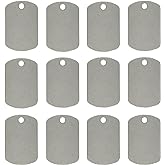 StayMax Rectangular Stamping Blanks Stainless Steel Blank Tags Engraving Blanks 25 Pack (with 1 Hole)