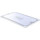 Carlisle FoodService Products StorPlus Handled Lid for Food Pan, Cover with Spoon Notch for Food Storage Containers, 20.75" x 12.88", 1 Count, Clear