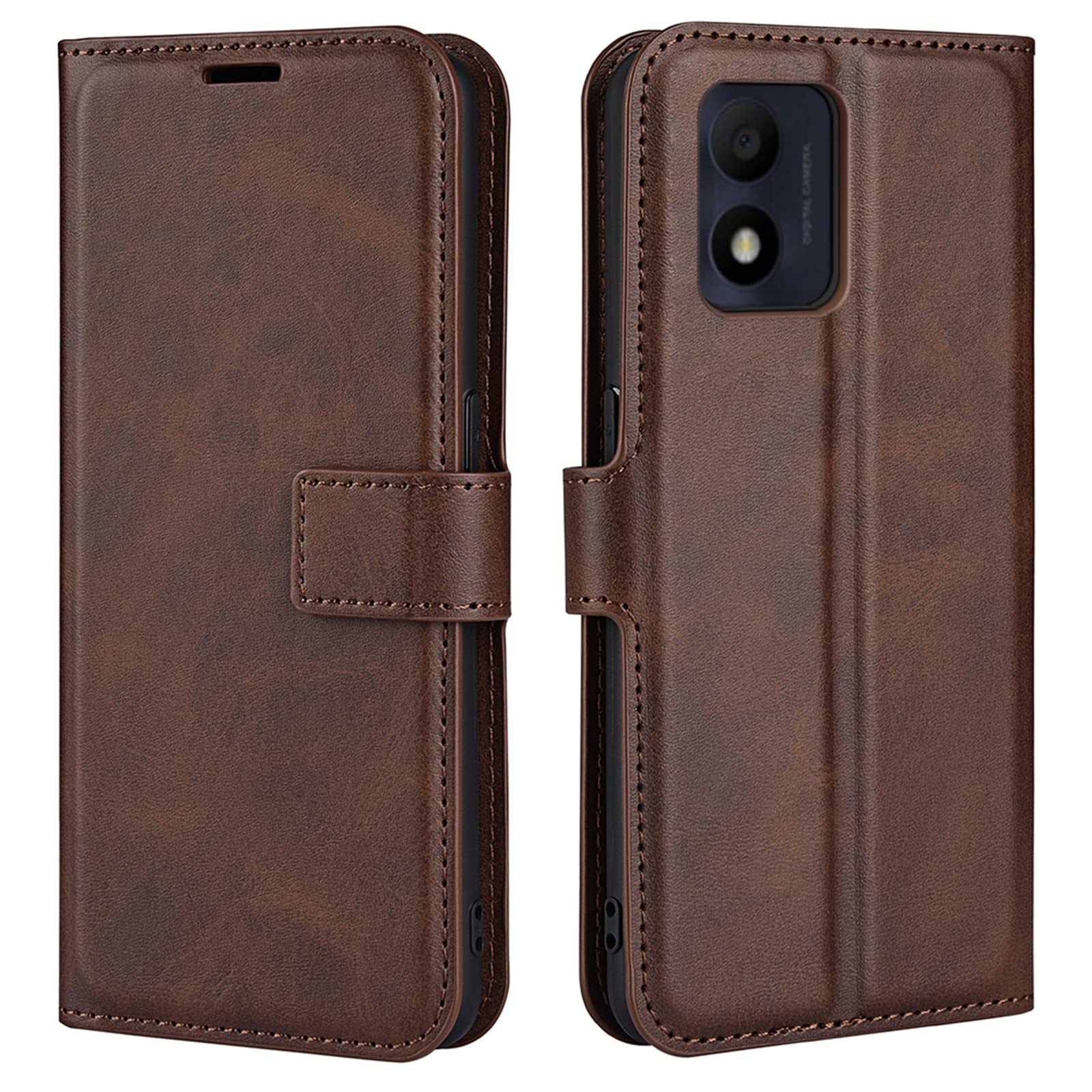 Kezaizhe Flip Case For Alcatel 1B 2022 Wallet PU Leather Magnetic Protective Mobile Phone Case for 1B 2022 Alcatel Folio Book Cover (Brown)