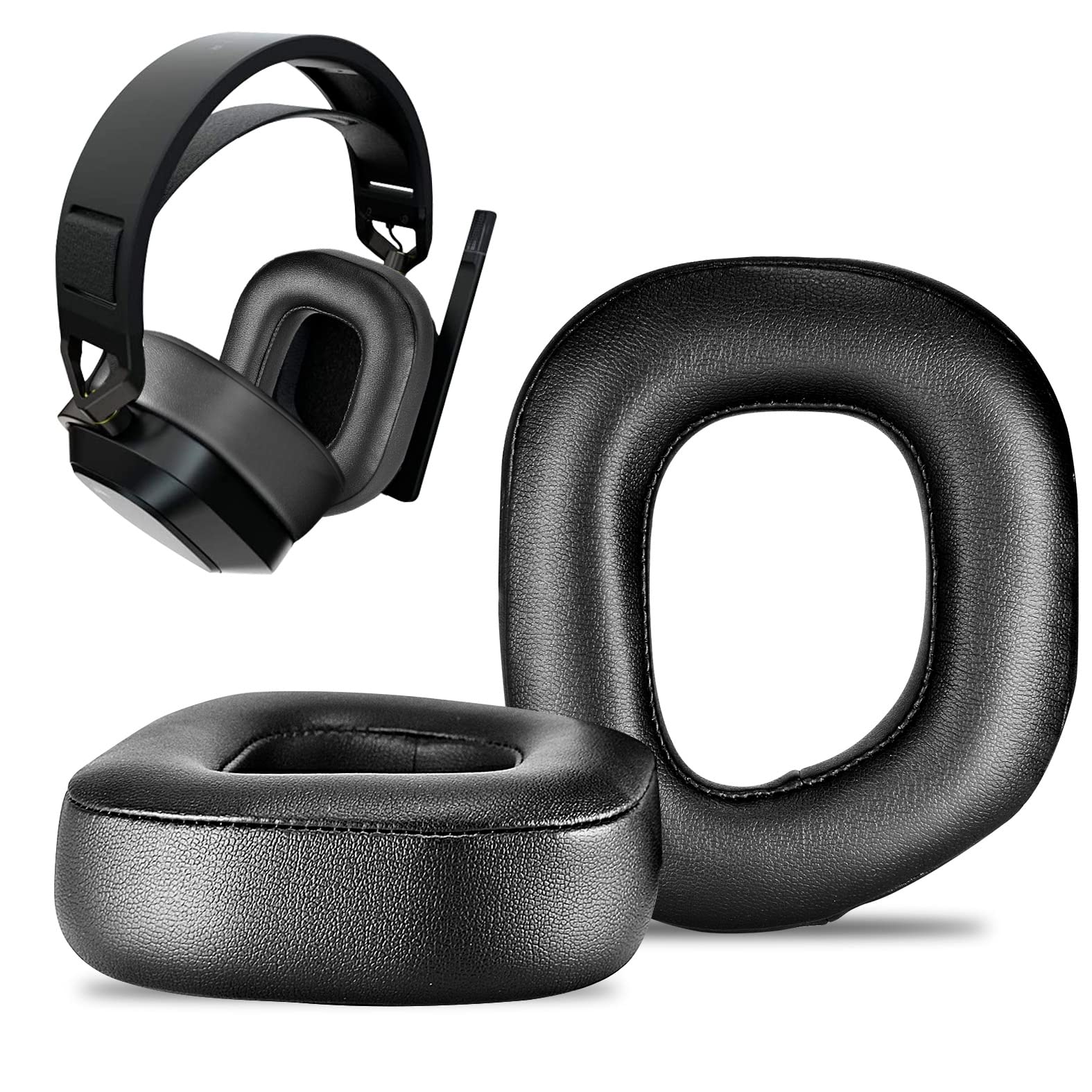 Upgrade Thickened Ear Pads,corsair Replacement Ear Cushion for CORSAIR HS80 RGB Wireless headphones hs80 ear cups (protein leather earpads) — image 1