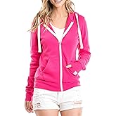 Urban Look Womens Active Long Sleeve Fleece Zip Up Hoodie with Plus Size