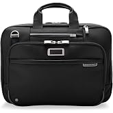Briggs &amp; Riley Medium Expandable Briefcase - Laptop Bag for Work &amp; Travel, Briefcases for Men &amp; Women, Includes Shoulder Strap, Self-Repairing Zipper, Fits up to 15" Computer - @work Collection, Black