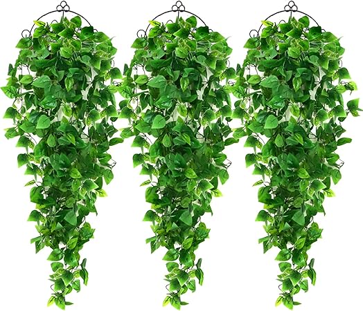 AGEOMET 3pcs Artificial Hanging Plants