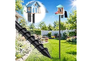 cogardenshower Heavy Duty Bird Feeder Pole - 88" Adjustable Bird House Stand Outdoor, Anti-Tip Auger & Stable Mount for Smart