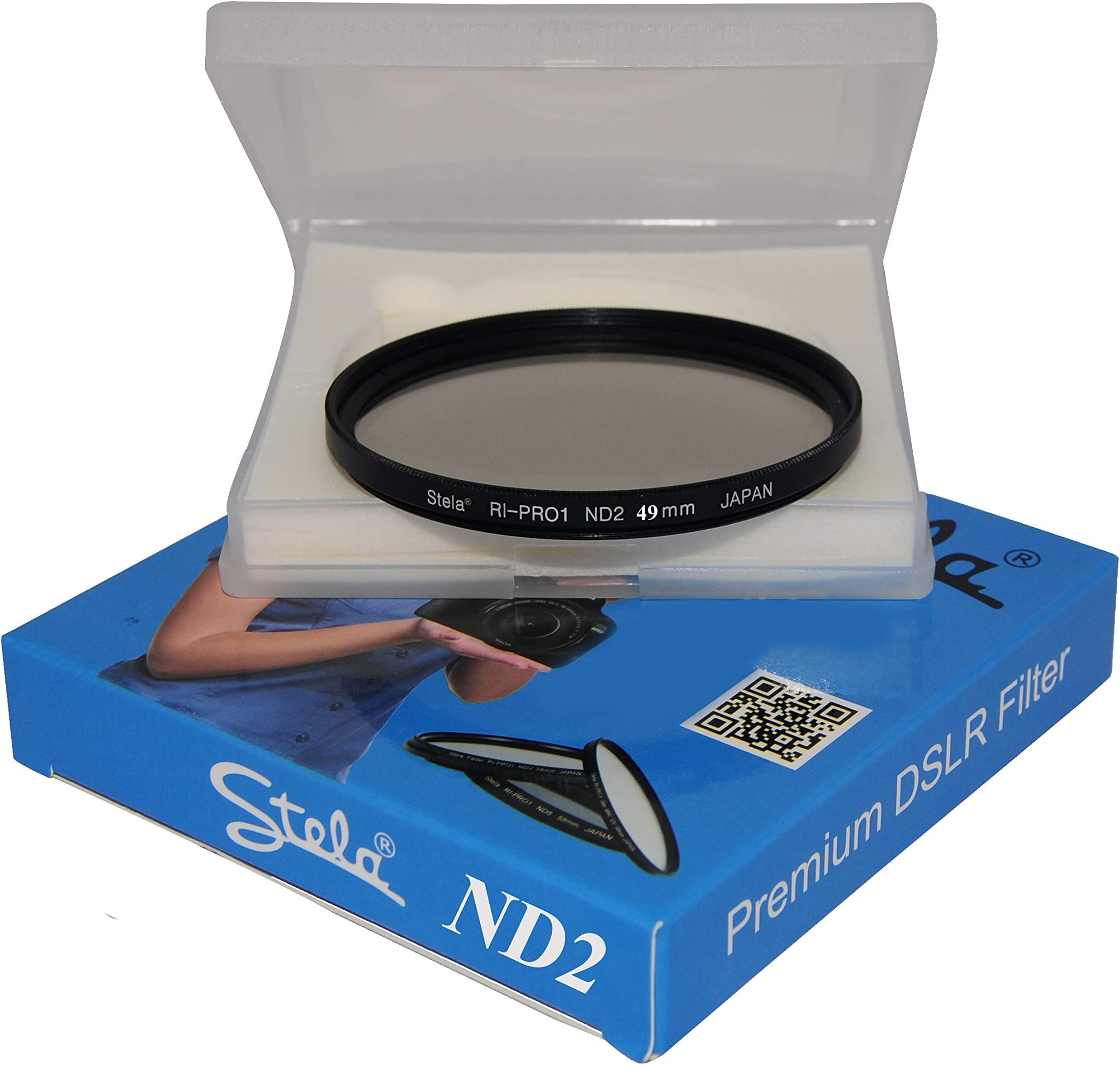 Stela Filter RI-PRO1 ND2 49mm Neutral Density ND2 Filter Compatible with Canon EOS M6 Mark II (EF-M15-45mm f3.5-6.3 is STM)