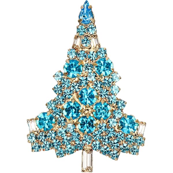 Spilla Albero Di Natale Con Cristalli - Gioiello Elegante Per
