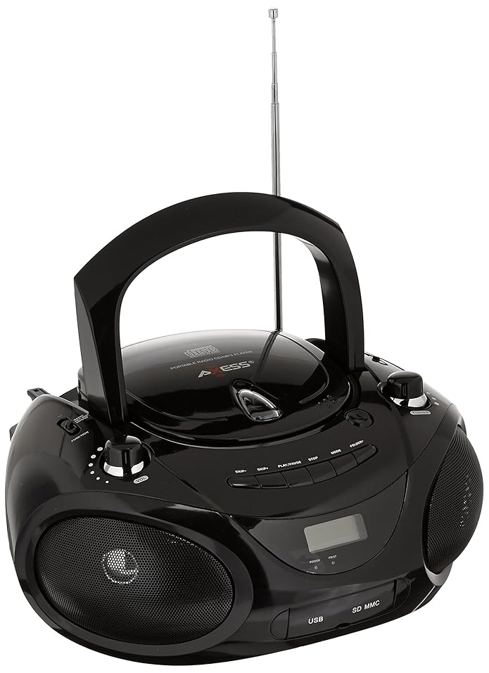 ONN Portable AM/FM CD Boombox with 3.5 mm Aux in Jack, Battery Operated