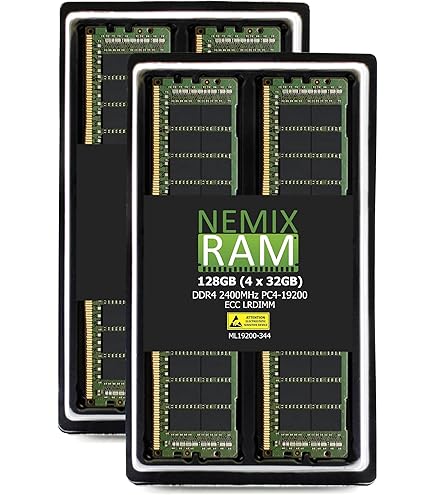 NEMIX RAM 128GB (4X32GB) DDR4 3200MHZ PC4-25600 2Rx8 1.2V CL22 288