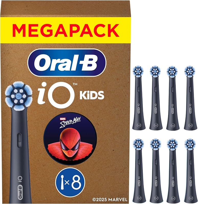 iO Aufsteckbürsten Kids 6+ Marvel Spiderman, Schwarz, 8 Stück