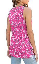 Hot Pink Tank Tops for Women Casual Summer Side