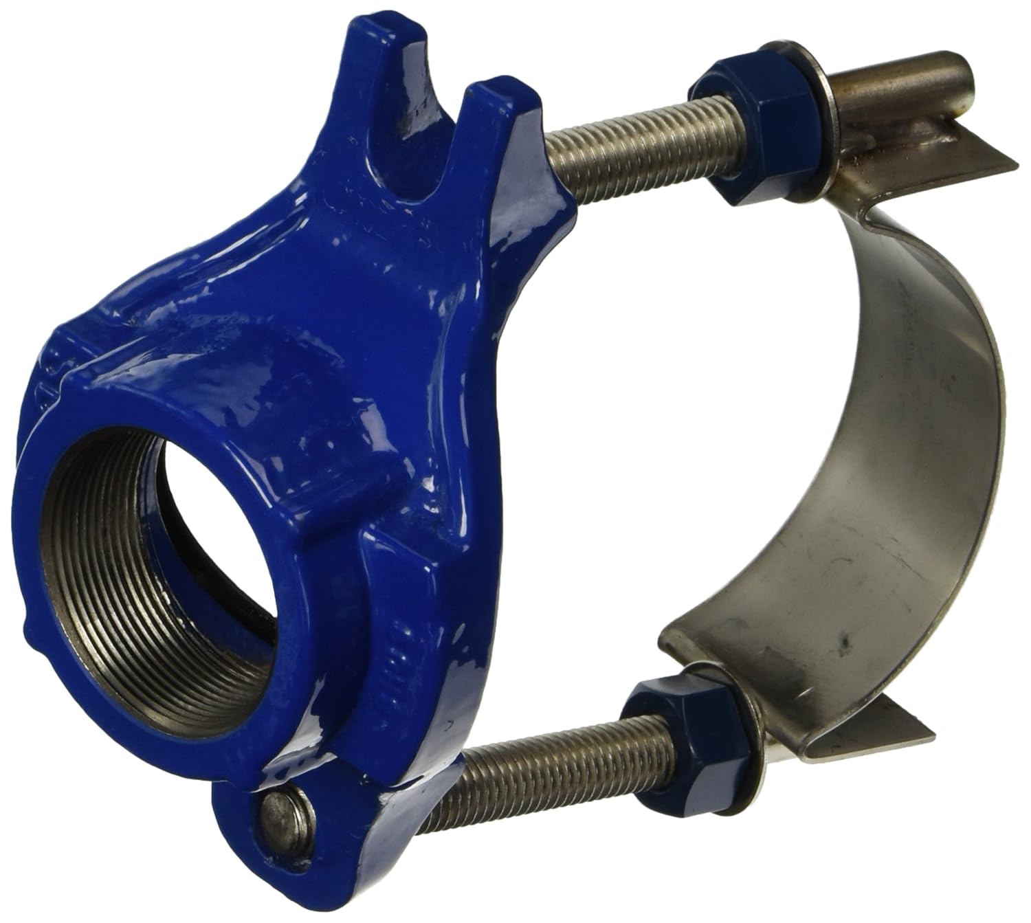 SmithBlair Ductile Iron Saddle Clamp, Stainless Steel Single Strap, 4