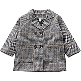 Aivtalk Toddler Boy Double Breasted Dress Coat Classic Wool Blend Warm Peacoat for Kids Button Down Trench Coat